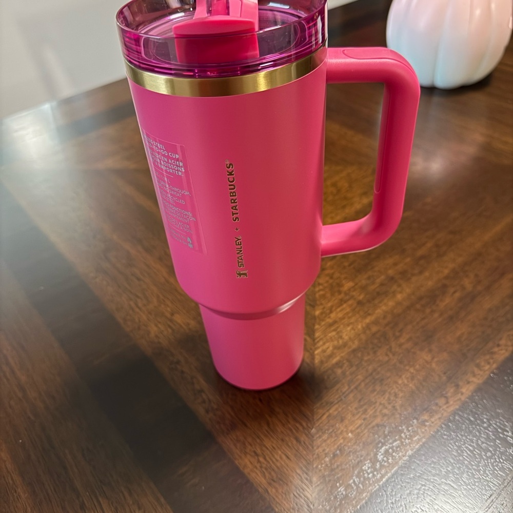 2024 Holiday Stanley x Starbucks Berry Pink Glitter Stanley Tumbler 40 Oz.